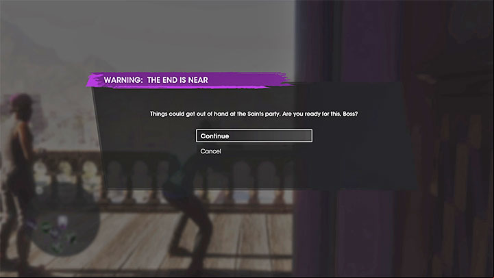 Before starting this mission you'll be notified about the point of no return - Saints Row 2022: After Party - walkthrough - Walkthrough - Saints Row Guide, Walkthrough