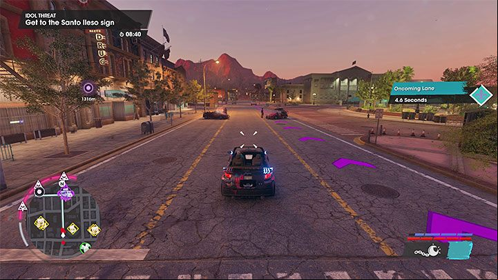 You're now on a time limit, which is not only to reach the sign, but also to complete the next objective after getting to your destination - Saints Row 2022: Idol Threat - walkthrough - Walkthrough - Saints Row Guide, Walkthrough