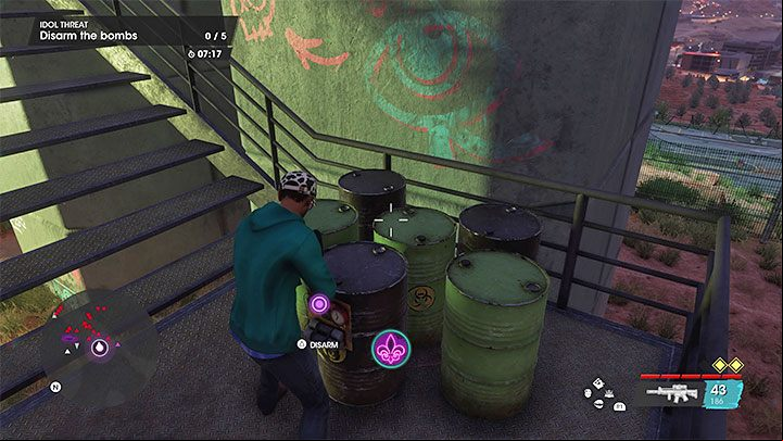 You must defuse five bombs along the way - the game will mark them for you when you get close - Saints Row 2022: Idol Threat - walkthrough - Walkthrough - Saints Row Guide, Walkthrough