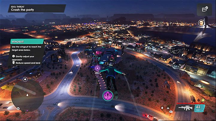 You need to glide with your wingsuit towards the house where the party is being held - hold down the jump button in mid-air - Saints Row 2022: Idol Threat - walkthrough - Walkthrough - Saints Row Guide, Walkthrough