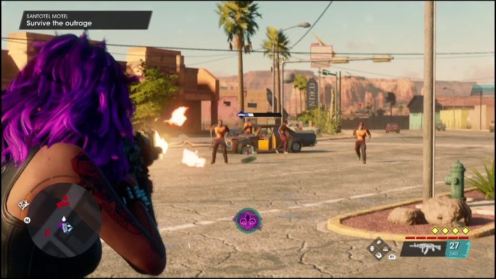 Each gun can be fired from the hip or while looking down the sights - Saints Row 2022: Combat - dodging, special attacks, health regen - Basics - Saints Row Guide, Walkthrough