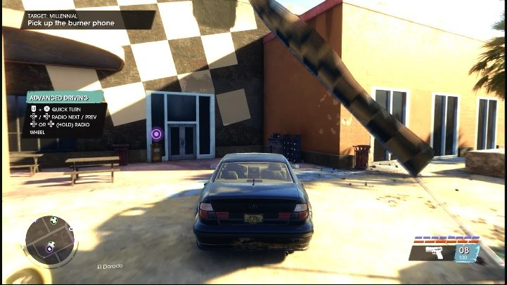 When you reach the location marked on the map, you will see a stationary phone on a building next to the race track - Saints Row 2022: Millennial - How to complete contract? - Wanted - Saints Row Guide, Walkthrough