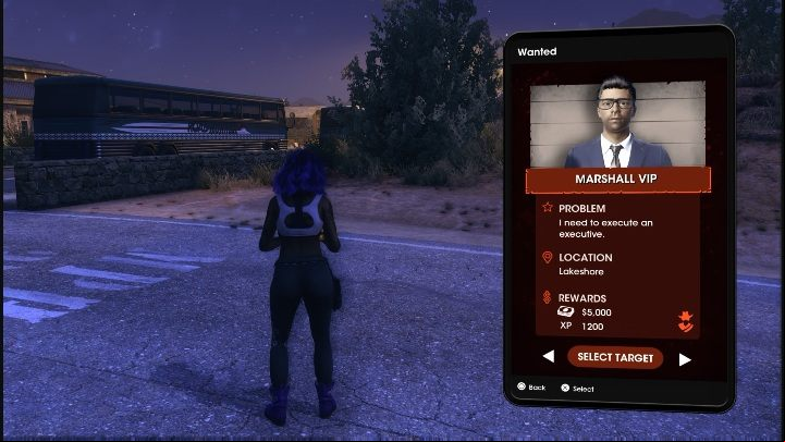 To start the contract, enter the Wanted app in your phone and choose Marshall Vip from the list - Saints Row 2022: Marshall Vip - how to complete contract? - Wanted - Saints Row Guide, Walkthrough