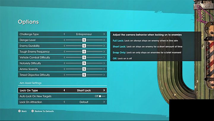 Aim Assist settings are a great help in winning fights and correctly targeting your opponents - Saints Row 2022: Difficulty levels - Challenge Type - Basics - Saints Row Guide, Walkthrough