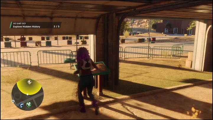 The next button is available in the building on the opposite side of the starting board - Saints Row 2022: Discoveries (El Dorado) - activities list and description - El Dorado - Saints Row Guide, Walkthrough