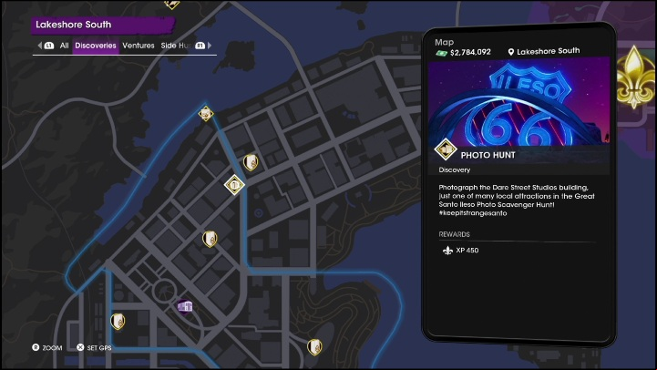 This activity is found in the east-north part of the region - Saints Row 2022: Discoveries (Lakeshore South) - list and description of activity - Lakeshore South - Saints Row Guide, Walkthrough