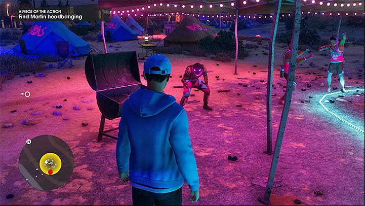 Now you must find Martin - we've pictured him above, he's by the grill - Saints Row 2022: A Piece of the Action - walkthrough - Walkthrough - Saints Row Guide, Walkthrough