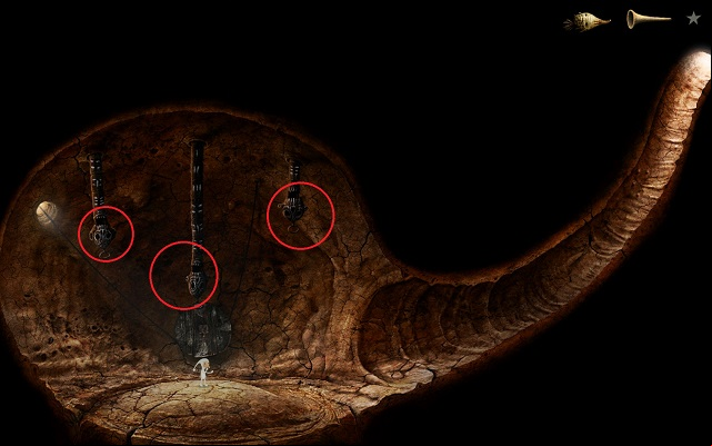 Inside the crater, you get to see the view shown in the above screenshot - Start the elevator - Volcanic Vent Planet - Samorost 3 - Game Guide and Walkthrough
