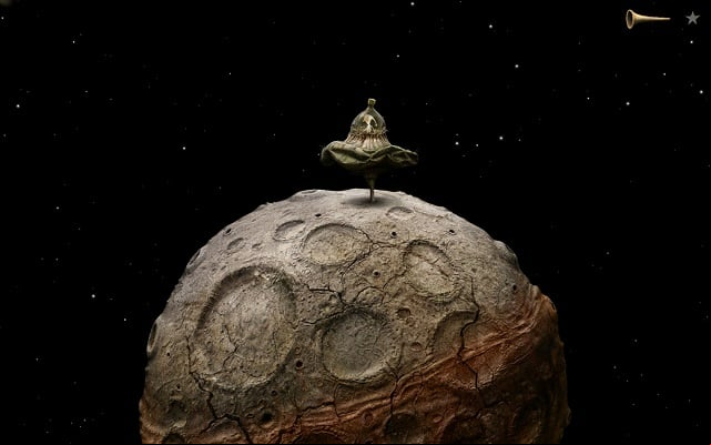 There are no tasks to complete on the moon - Free the moon - Volcanic Vent Planet - Samorost 3 - Game Guide and Walkthrough