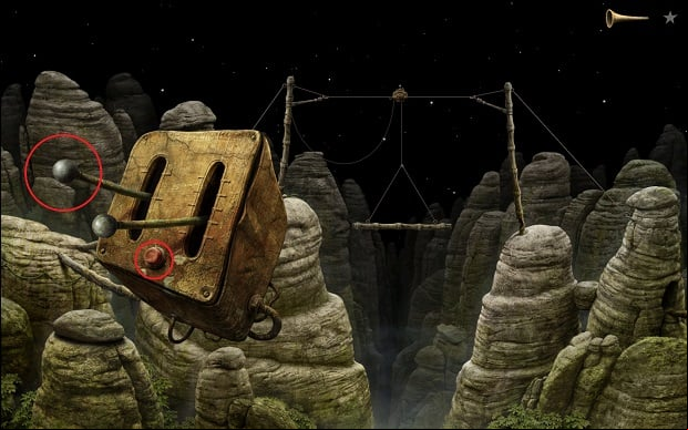 Set the console in the way shown in the above screenshot - Cross the chasm - Home Planet - Samorost 3 - Game Guide and Walkthrough
