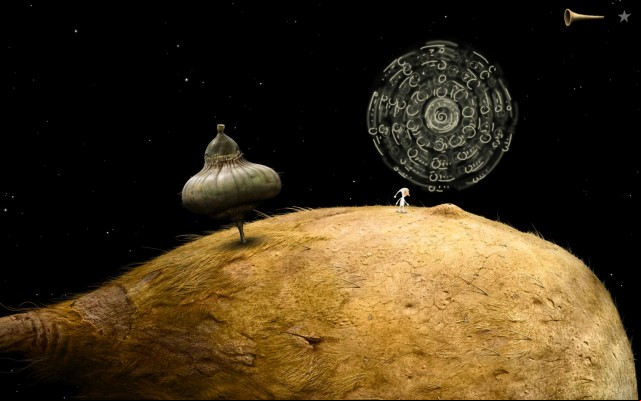 After you are done, the star will start to whirl and the interactive spot from before will turn into an entrance into the comet - The star puzzle - Shaggy Comet - Samorost 3 - Game Guide and Walkthrough