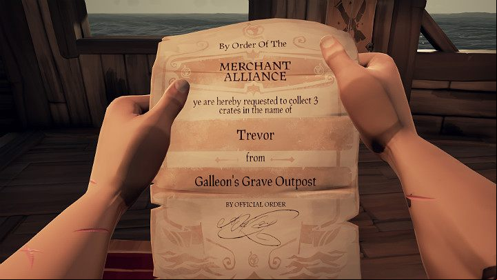 Once you have accepted the task, a new item will appear in your equipment - a letter describing the job to be done - Sea of Thieves: How to start, 7 Simple Steps - tips, advice - For Landlubbers - Sea Of Thieves Guide