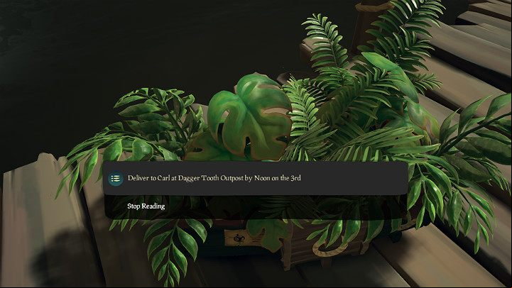 Youve retrieved the goods from Trevor - time to see where they should be delivered - Sea of Thieves: How to start, 7 Simple Steps - tips, advice - For Landlubbers - Sea Of Thieves Guide