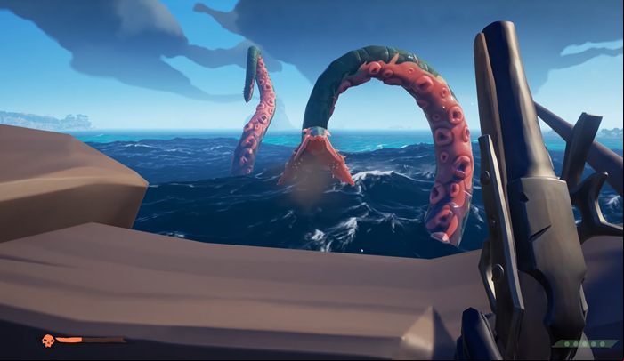 Kraken attacks with his tentacles with mouth crowning on each of them - Sea of Thieves: Public events - For Landlubbers - Sea Of Thieves Guide