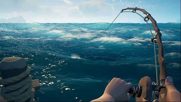 When the fish catches the hook, it immediately starts to struggle in different directions, and your task will be to constantly counter its movements and methodically pulling the reel - Sea of Thieves: Fishing, hunting - For Landlubbers - Sea Of Thieves Guide