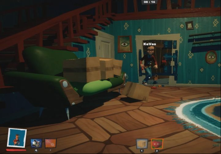 In this case - the neighbor was dressed up as a detective (look in the lower left corner -the player is also a detective) - Identification of the neighbor | Secret Neighbor - Basics - Secret Neighbor Guide