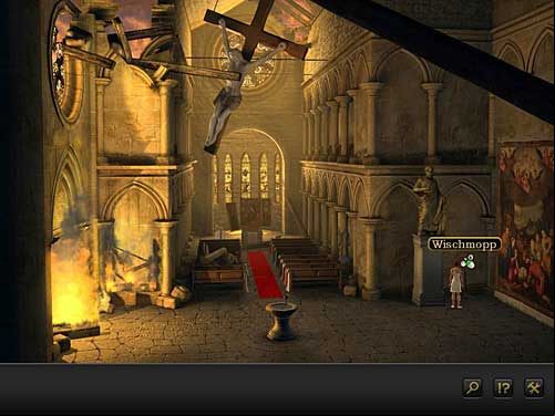 There is a mop next to the wall, under the arcade, to the right of St - Get rid of the tapestry - Chapter 1 - Berlin, - Secret Files 3: The Archimedes Code - Game Guide and Walkthrough