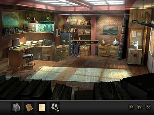 To do this, use the stucco tool lying on crates under the bookshelf (pick it up) or keys you have - Open the safe - Chapter 1 - Berlin, - Secret Files 3: The Archimedes Code - Game Guide and Walkthrough