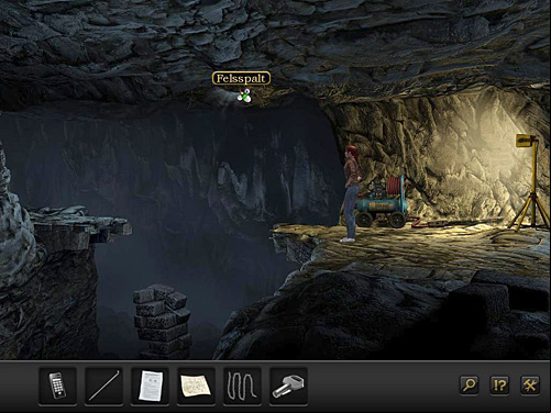 Notice the crevice in the rock at the top and the high pressure cleaner used by archeologists - you could use it to mark outside the place, where Nina is right now - Get to Emre - Chapter 2 - Göbekli Tepe, Turkey - Secret Files 3: The Archimedes Code - Game Guide and Walkthrough