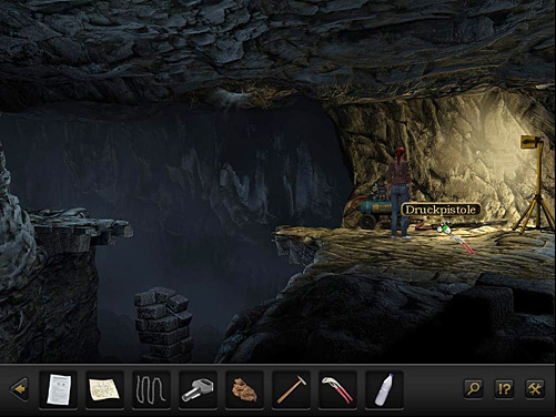 Go to the bridge and use the pipe wrench to disconnect the pressure gun from the compressor hose - Get to Emre - Chapter 2 - Göbekli Tepe, Turkey - Secret Files 3: The Archimedes Code - Game Guide and Walkthrough