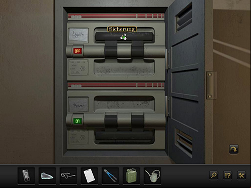 Switch the upper switch, which turns on the light - Solve the problem of lighting in the archive - Chapter 4 - San Francisco, USA - Secret Files 3: The Archimedes Code - Game Guide and Walkthrough