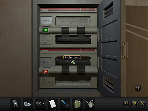 Leave the room and again examine the fuse box - Solve the problem of lighting in the archive - Chapter 4 - San Francisco, USA - Secret Files 3: The Archimedes Code - Game Guide and Walkthrough