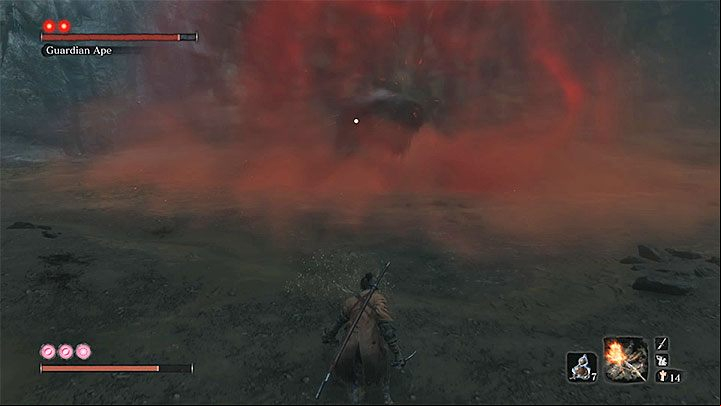 This Guardian Ape starts the fight already without its head - Headless Guardian Ape in Ashina Depths | Sekiro Shadows Die Twice Boss Fight - Bosses - Sekiro Guide and Walkthrough