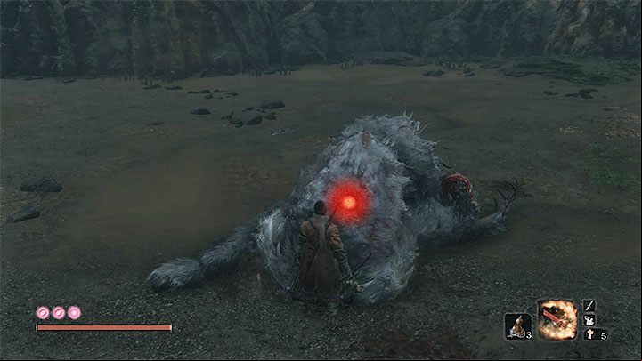 Despite performing Shinobi Execution, the beast is still alive - Headless Guardian Ape in Ashina Depths | Sekiro Shadows Die Twice Boss Fight - Bosses - Sekiro Guide and Walkthrough