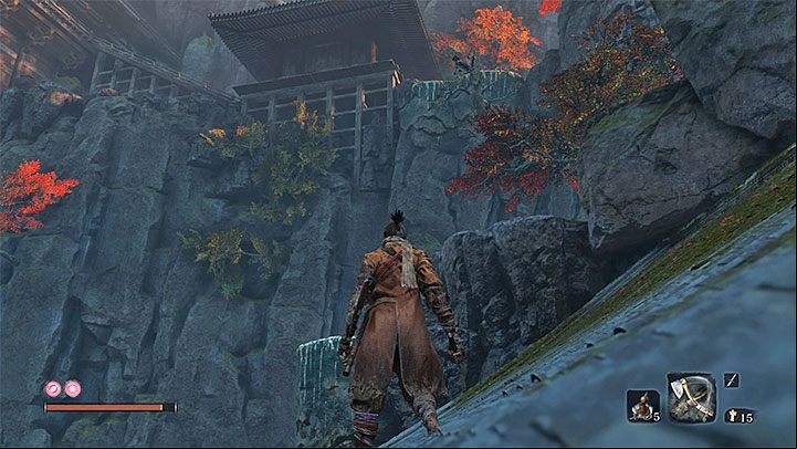 Your goal is to reach the largest building in the Temple - you can see it in the distance - Senpou Temple | Sekiro Shadows Die Twice Walkthrough - Main story - Sekiro Guide and Walkthrough