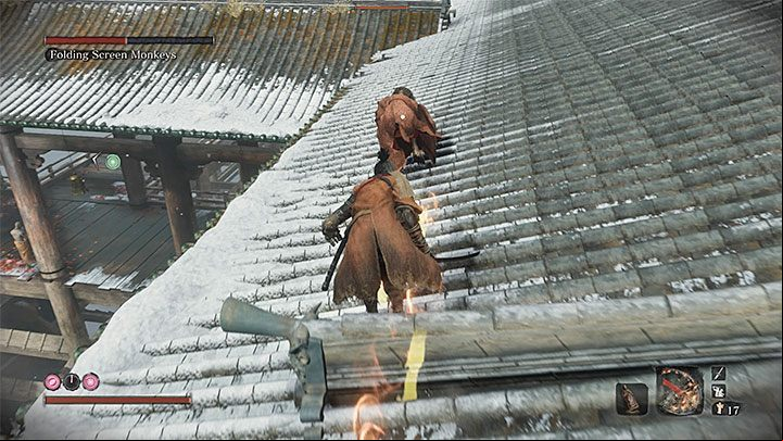 The orange monkey can alarm others with its scream - Senpou Temple | Sekiro Shadows Die Twice Walkthrough - Main story - Sekiro Guide and Walkthrough