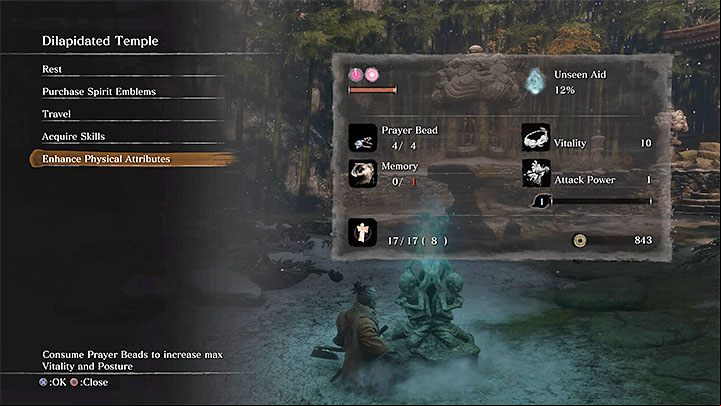 Vital force and Posture can be increased only by purchasing Prayer Beads - Character Development in Sekiro Shadows Die Twice - Basics - Sekiro Guide and Walkthrough