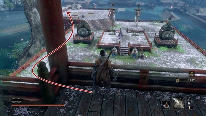 You can try to run through, bying all the enemies and getting to sculptor idol Great Sakura at the end of the bridge - when you rest at it, the enemies will calm down and you can fight with the boss - Fountainhead Palace | Sekiro Shadows Die Twice Walkthrough - Main story - Sekiro Guide and Walkthrough