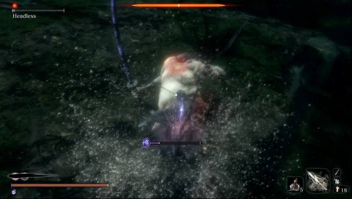 Bosses have a limited amount of health compared to their ground versions; you also dont need Divine confetti in this battle. - Headless (underwater) #3 | Sekiro Shadows Die Twice Boss Fight - Bosses - Sekiro Guide and Walkthrough