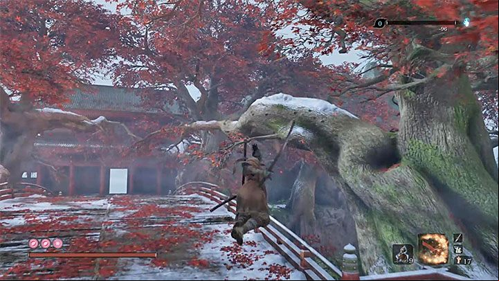 Start using the grappling hook right after you move closer to the bridge - True Corrupted Monk | Sekiro Shadows Die Twice Boss Fight - Bosses - Sekiro Guide and Walkthrough