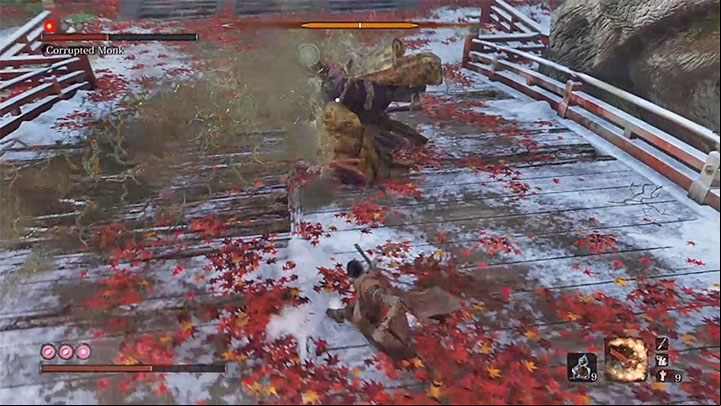 The True Corrupted Monk can also spit poison sporadically - True Corrupted Monk | Sekiro Shadows Die Twice Boss Fight - Bosses - Sekiro Guide and Walkthrough
