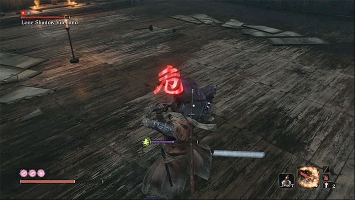 The boss fight will be more classic only after purple assistant will be eliminated - Lonely Shadow Vilehand | Sekiro Shadows Die Twice Boss Fight - Bosses - Sekiro Guide and Walkthrough