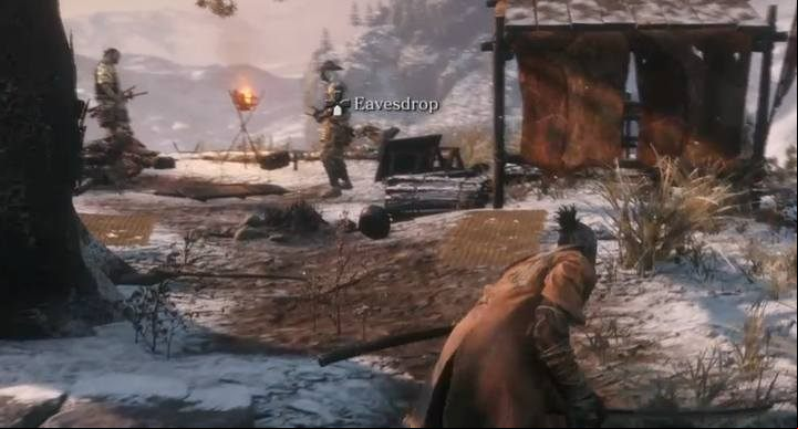 When eavesdropping, you can learn about secrets, how to avoid certain location, and awaiting enemies - Exploration in Sekiro Shadows Die Twice - Basics - Sekiro Guide and Walkthrough