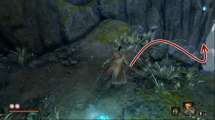 Use the statue and turn around: you have to move down - Shugendo Memorial Mob | Merchants in Sekiro Shadows Die Twice - Merchants - Sekiro Guide and Walkthrough