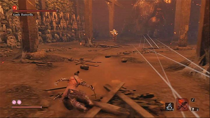 Lady Butterflys primary weapons are needles - Lady Butterfly | Sekiro Shadows Die Twice Boss Fight - Bosses - Sekiro Guide and Walkthrough