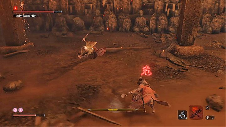 Lady Butterfly can also use fast melee attacks - Lady Butterfly | Sekiro Shadows Die Twice Boss Fight - Bosses - Sekiro Guide and Walkthrough