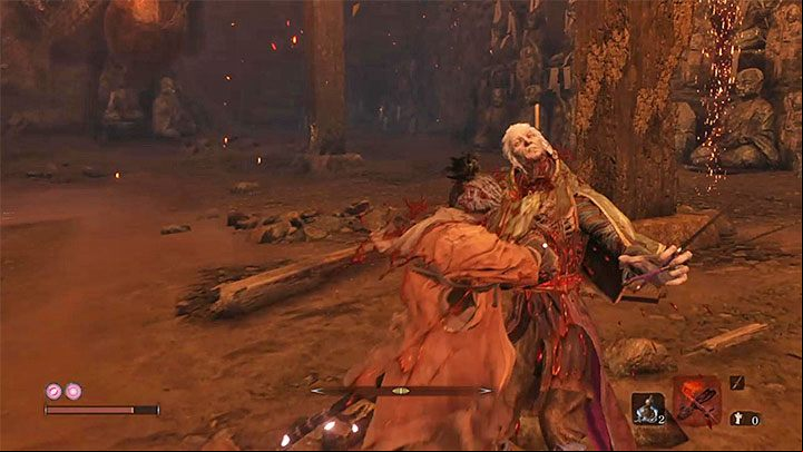 Keep attacking Lady Butterfly to build up her Posture bar - Lady Butterfly | Sekiro Shadows Die Twice Boss Fight - Bosses - Sekiro Guide and Walkthrough