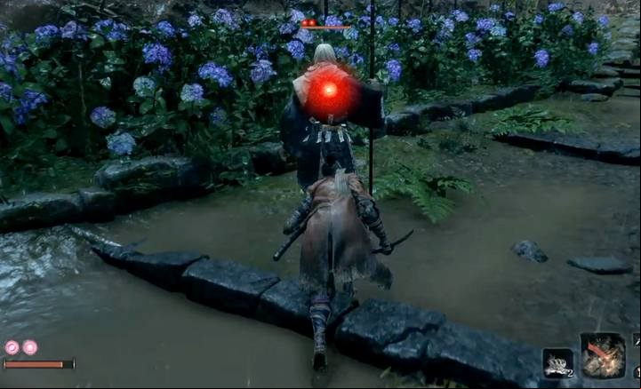 Attack the boss from behind; previously you need to get rid of other opponents. - Shinobi Hunter Enshin of Misen | Sekiro Shadows Die Twice Boss Fight - Bosses - Sekiro Guide and Walkthrough