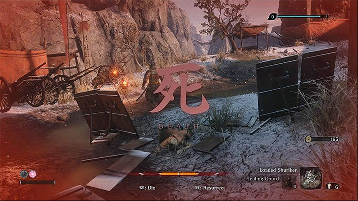 The mechanism for resuming Sekiro after the death of the protagonist changes in certain ways in relation to Dark Souls or Bloodborne - Starting Tips for Sekiro Shadows Die Twice - Basics - Sekiro Guide and Walkthrough