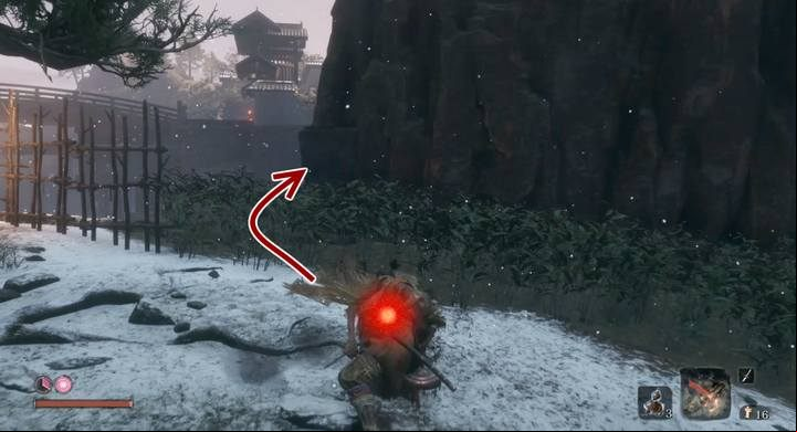 Then go over the edge of the building to the left of the abyss. - Lone Shadow Longswordsman | Sekiro Shadows Die Twice Boss Fight - Bosses - Sekiro Guide and Walkthrough
