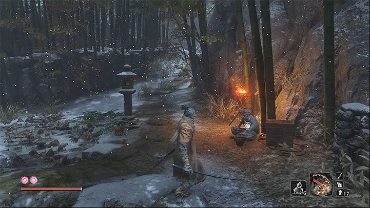 While exploring Ashina Castle you can meet Fujioka the Info Broker - Dilapidated Temple | Sekiro Shadows Die Twice Walkthrough - Main story - Sekiro Guide and Walkthrough