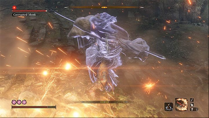 Corrupted Monk - is the last boss to defeat during the first visit to Ashina Depths - Ashina Depths | Sekiro Shadows Die Twice Walkthrough - Main story - Sekiro Guide and Walkthrough