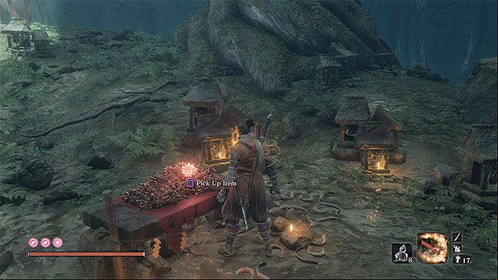 In the place, where Corrupted Monk resided, there is a new sculptor idol near the entrance to the Wedding Cave Door - Ashina Depths | Sekiro Shadows Die Twice Walkthrough - Main story - Sekiro Guide and Walkthrough