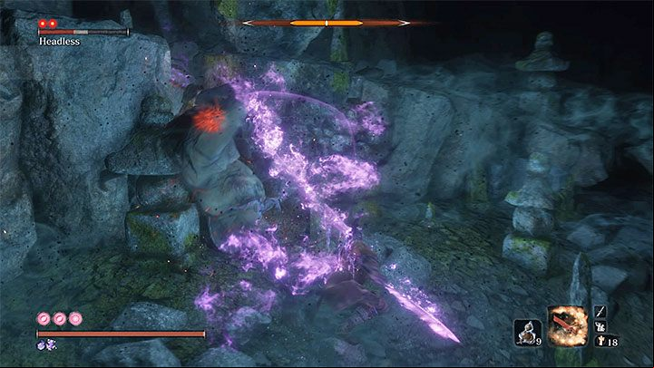 Use Pacifying Agent or Mottled Purple Gourd and apply Divine Confetti before you enter the cave - Headless #2 | Sekiro Shadows Die Twice Boss Fight - Bosses - Sekiro Guide and Walkthrough