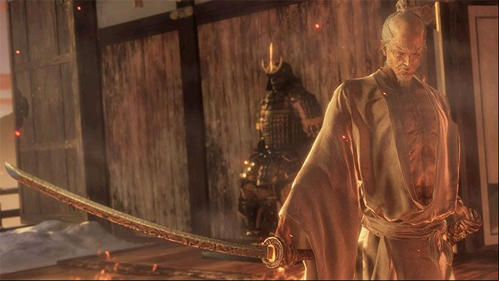 The fight with Isshin Ashina starts automatically after defeating Emma - Shura | Sekiro Shadows Die Twice endings - Game Endings - Sekiro Guide and Walkthrough