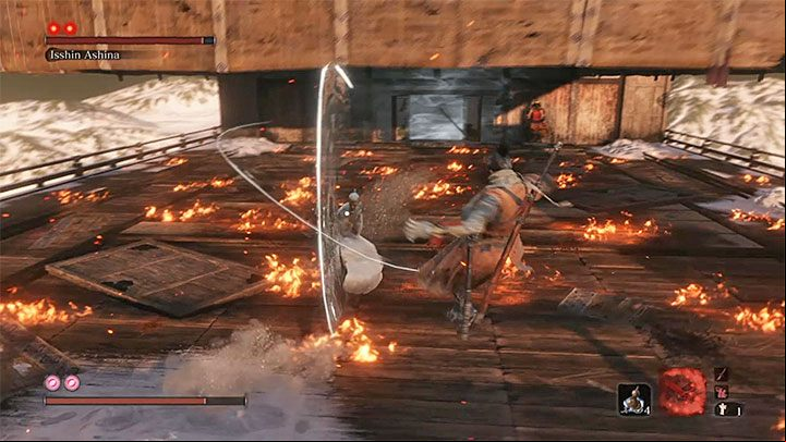 Isshin Ashina, unlike Emma, is marked with two markers, which means that to defeat him, you need to perform two deadly attacks - Shura | Sekiro Shadows Die Twice endings - Game Endings - Sekiro Guide and Walkthrough